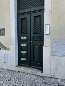 A green door in Lisbon.