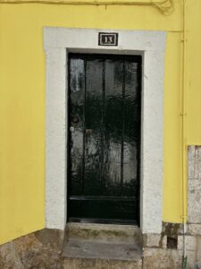 A green door in Lisbon.