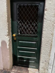 A green door in Lisbon.