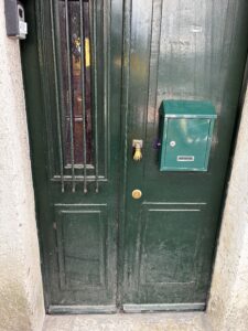 A green door in Lisbon.