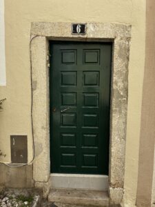 A green door in Lisbon.
