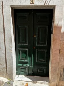 A green door in Lisbon.