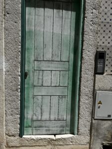A green door in Lisbon.