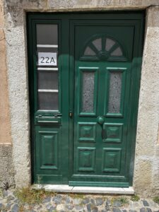A green door in Lisbon.