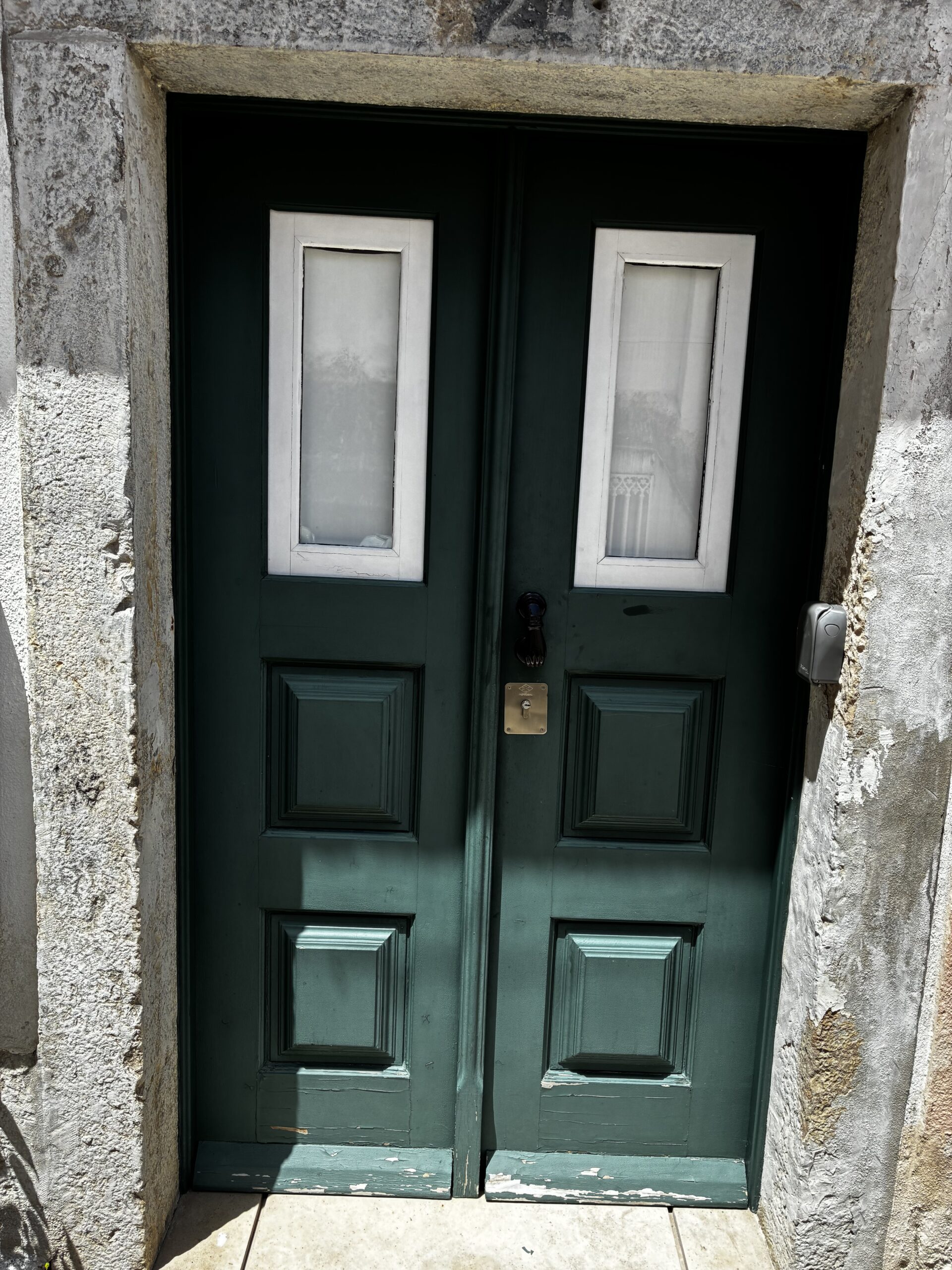 A green door in Lisbon.