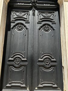 A black door in Lisbon.