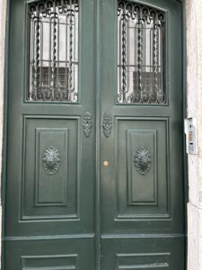 A green door in Lisbon.